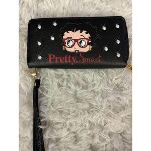 Betty Boop "Pretty Smart" Black Wristlet Wallet
